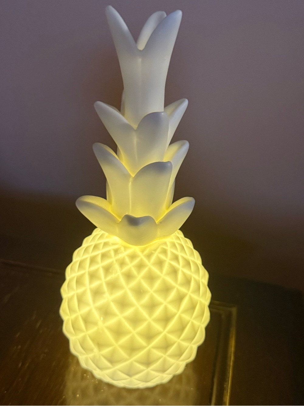 White Pineapple LED Warm Yellow light